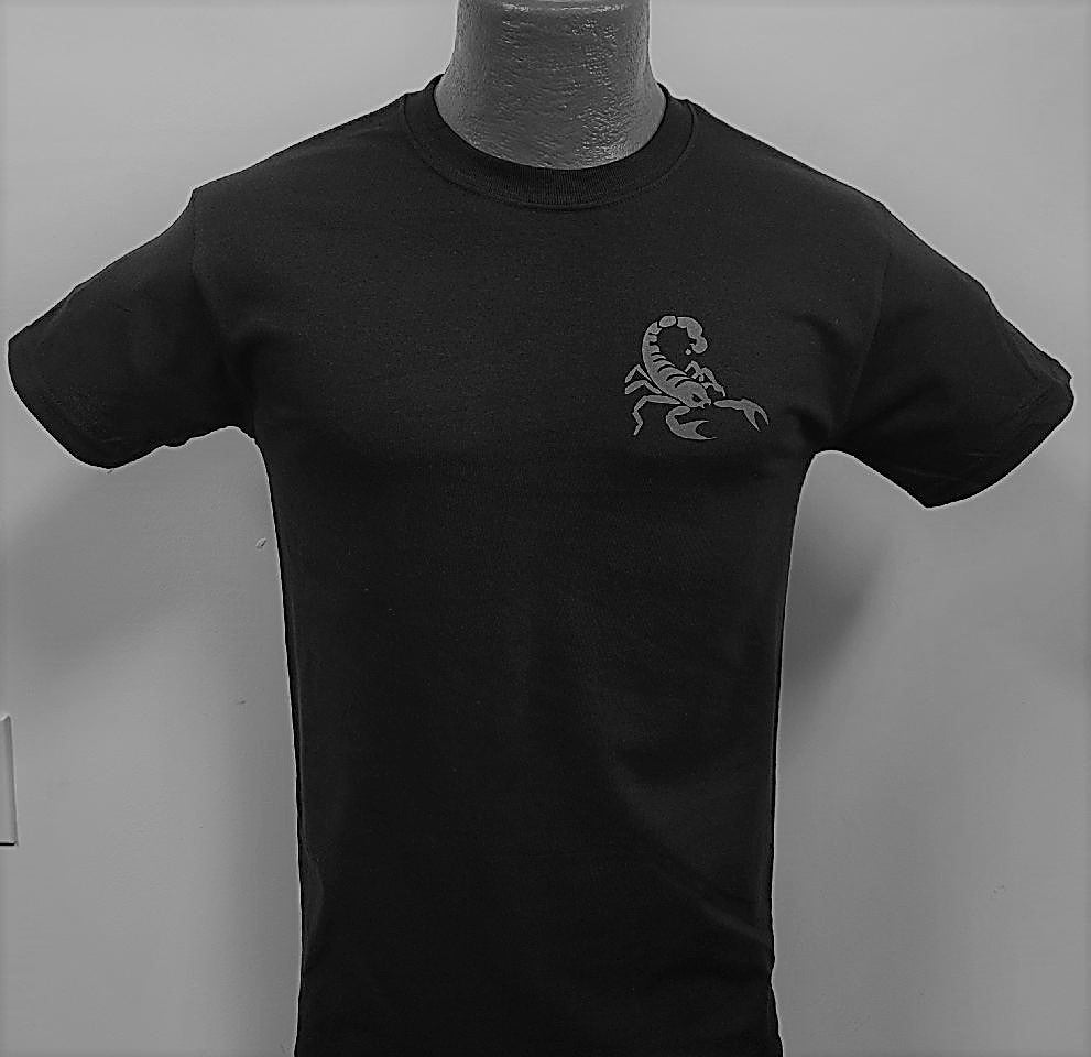 Scorpion Racing Black T-shirt with Gray Logo